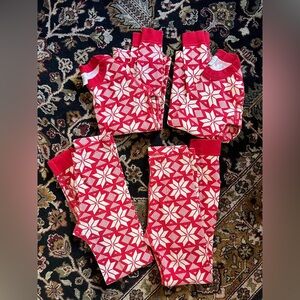 Hanna Andersson long john pajamas (2) Scandi Snowflake design, size 10 (140)